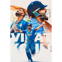 Virat Kohli Wall Stickers - Virat Poster For Wall - Kohli Stickers For Home Decor - Virat Posters For Room - Virat Wall Decor - Virat Kohli Posters For Bedroom, Living Room Decoration