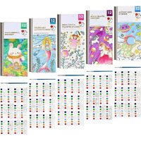 The Voila Company Painting Book For Kids | Pocket Watercolor Sketchbook | Colorful Watercolor Paints With Paint Brush For Child | Improve Children's Fine Motor Skills | Best Gift For Children | Pack 6