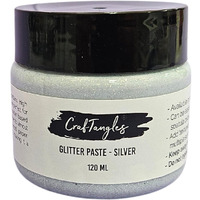 Craftangles Glitter Paste - Silver (120 Ml), For Art And Craft, Hi Sheen, Non-Toxic, Made In India, Artist Grade, Adds Texture To Art Ctgpsl120