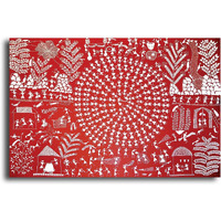 Pixelartz Canvas Painting - Warli Tribal Art | Classic Indian Traditional Art Unframed Painting For Home Dcor (23X15Inches, Medium)