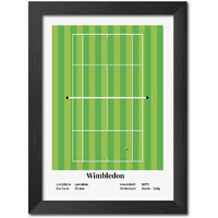 Tenorarts Wimbledon Poster Center Court Print Laminated Photo Framed Painting With Matt Finish Black Textures (9 Inches X 12 Inches)