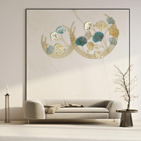 Decorative India Metal Leaf Round Pattern Abstract Wal Art For Living Room Decorative Wall Sculpture For Home Dcor