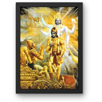 Divaframes Krishna Arjun Painting | Wall Art For Home & Office | Mahabharat Wall Dcor For Living Room, Bedroom & Pooja Room | Hindu Spiritual Photo Frame & Decoration