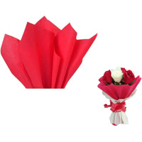 Pandeji 32Cm X 30 Cm Cut Size Non-Woven Sheets For Flowers Wrapping, Flower Bouquet Wrapping Paper Floral Supplies For Fresh Flowers (Red Color, Pack Of 100 Sheets)