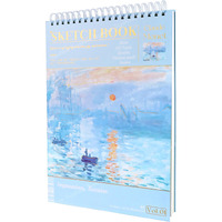Toyshine A3 Size Thickened Sketchbook With Hand Painted Hard Cover For Painting Drawing Art & Craft Work (60 Sheets) Blue