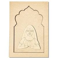 Adikala Jharokha With Padharo Sa Mdf Engraved Design & Square Shaped Base Cutout For Diy Craf- (Set Of 6)