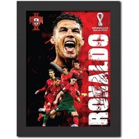 Tenorarts Cristiano Ronaldo Poster Portugal Legend Laminated Poster Framed Painting With Matt Finish Black Frame (12 Inches X 9Inches)