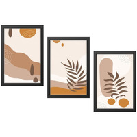 Truecanvas Abstract Hd Print Painting Set Of 3 With Frame For Home, Living Room Gallery & Office, Black Frame, Size - 13.50 X 19.50 Inch, Sf424