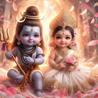Anabia Decor Smily Shree Shiv Parvati God Wall Poster For Pooja Room, Livingroom, Bedroom, Office, Kidsroom (Size - 45 Cm X 45 Cm)