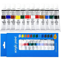 Wynhard Acrylic Paint Set Acrylic Painting Kit Canvas Painting Kit Acrylic Colours Paints Tubes Set 12Ml Acrylic Tube Paint Set Painting Colours 12 Color Set, Multicolor