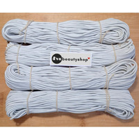 Dvabeautyshop Round Elastic Band For Scrunchies Making, 100 M Length, 1.5-2.0 Mm Width, Strong And Stretchy (White)