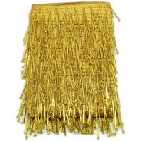 Eerafashionicing 9.5Mtr Golden Tessals Laces With 2 Pink Button For Dresses, Sarees, Lehenga, Suits, Bags, Decorations, Borders, Crafts ( Combo Laces With Button)