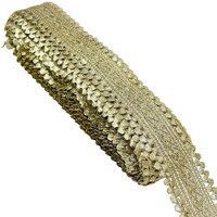 Embroiderymaterial Gotta Pati Lace Border Material For Saree, Dupatta, Bridal Dresses, Lehengas, Palazzo, Anarkali Suits, Blouses. (Light Gold, 3.5Cm Width, 8.5M/Roll)