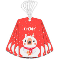 Festiko Christmas Gift Tags, Christmas Theme Gift Tags,Xmas Wishes Gift Tags Hanging Label For Diy Christmas Gift Wrap And Label Package Pack Of 24 Pcs (Red)