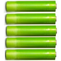 Amit Marketing Compostable Packing Cling Film - 30 Mtr I Multipurpose Wrap Roll I 70 Micron, 12 Inch (300 Mm) I For Packaging & Safety Needs, Gift, Bakery Items, Bouquet, Diy Crafts - Green (6 Pcs)