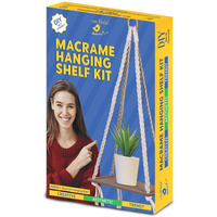 Little Birdie Diy Macrame Hanging Shelf Kit | Macrame Thread Wall Hanging Decoration Kit With Mdf Board | Home Decor Art And Craft For Plant Hangers | Learning And Fun Kit For Kids & Adults