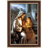 Dharvika Innovations Jesus Christ Paintings For Living Room, Jesus Christ Painting Wall Decoration, Jesus Christ Photo Frame For Wall Decoration 2320 (21X27 Inch) Brown