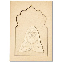 Adikala Jharokha With Padharo Sa Mdf Engraved Design & Square Shaped Base Cutout For Diy Craft