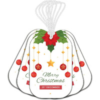 Festiko Christmas Gift Tags, Christmas Theme Gift Tags,Xmas Gift Tags Hanging Label For Diy Christmas Gift Wrap And Label Package Pack Of 42 Pcs (White & Red)