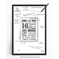 Printnet Sweet 16 Birthday Decorations - Cute Guest Book Alternative Or Gift - Great 16Th Birthday Decorations For Girls Or 16Th Birthday Decorations For Boys - 12X18 Signature Poster -16 Years Loved (Unframed)