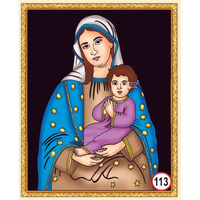 Tez Diy - Emboss Painting Kit, Lord Mary Matha With Child Jesus, Medium(13X19 Inch), Design No. 113