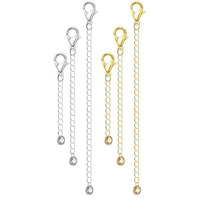 Vama Adjustable Jewellery Extender Chain Bracelet Necklace Anklet Payal Waist Chain Removable Extension Chains For Jewelry Making - 3 Pcs Of Tail Chains (7,12,18 Cm)