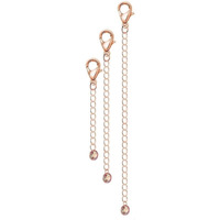 Vama Adjustable Jewellery Rosegold Extender Chain Necklace Bracelet Anklet Payal Waist Chain Removable Extension Chains For Jewelry Making - 3 Pcs Of Tail Chains (7,12,18 Cm)