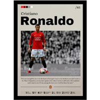 Blinkart Cristiano Ronaldo Manchester United Football Player Synthetic Wood Photo Framed Wall Hanging Poster For Room & Office Bedroom Home Wall (13 * 10 Inches)