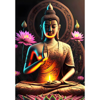 Buddha Posters For Living Room | Yoga Buddha Sticker For Study Room | Buddha Poster Golden | Large Buddha Stickers For Wall, Room, Home, Office Decoration