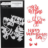 Craftangles Steel Dies - In Love Words Or Sentiments (Set Of 3 Dies)