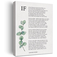 Lexsivo Inspirational If Print Canvas Wall Art Home Office Decor Poetry If Painting 12X15 Canvas Poster Framed Ready To Hang