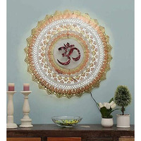 Kokomoon Metal Iron (Om Circle Mini) Decorative Wall Art/Sculpture For Home Living Room/Bedroom/Hotels/Office/Cafe Etc. Size (24 * 3 * 24 Inch - Multicolor)