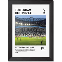 Tenorarts Tottenham Hotspur 3D Textured Logo Laminated Posters Framed Paintings With Matt Black Frames (12 Inches X 9Inches) (Spurs Stadium)
