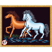 Tez Diy - Emboss Painting Kit, Horses, Medium(13X19 Inch), Design No. 67