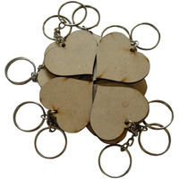 Maitri 40 Pcs Heart Shape Key Chains With Ring (50 X 50) Mm | Mandala Art Mdf Board Suitable For Decoupage | Mdf Art And Craft | It Is Suitable For All Type Of Craft And Painting Activities