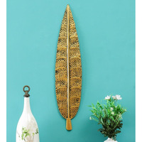 Kokomoon Metal Iron (Mini Hem Leaf S2) Decorative Wall Art/Sculpture For Home Living Room/Bedroom/Hotels/Office/Caf Etc. Size (23 * 1 * 4.5 Inch - Multicolor)