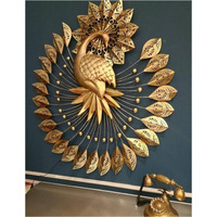 Kokomoon Metal Iron (Royal Peacock Decor) Decorative Wall Art/Sculpture For Home Living Room/Bedroom/Hotels/Office/Cafe Etc. Size (41 * 3 * 44 Inch - Multicolor)