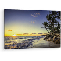 Truecanvas Punta Cana Beach Sunrise, Wooden Framed Canvas Paintings For Living Room | Bedroom | Office | Gallery | Ready Wall Mount Canvas Wall Art Painting | Size - 12 X 18In, Ct0610