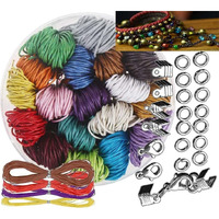 Diy Crafts 12 Mtr Kit, Random, Colors 1-30 Yards Waxed Polyester Cord Thread Beading String For Bracelet Necklace Jewelry Making Macrame Supplies Lobst(12 Mtr Kit, Random)