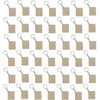 Maitri 40 Pcs Rectangle Shape Key Chains With Ring (50 X 50) Mm | Mandala Art Mdf Board Suitable For Decoupage | Mdf Art And Craft | It Is Suitable For All Type Of Craft And Painting Activities