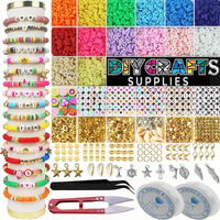 Diy Crafts 2000, Clay Beads Bracelet Making Kit, Flat Preppy Beads For Friendship Jewelry Making,Polymer Heishi Beads With Charms Gifts For Teen Girls Crafts For Girls Ages 8-12 P(2000)