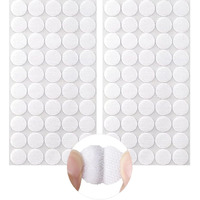 Hook & Loop Round Self Adhesive Dots - 100 Pairs, 0.78 Inch Diameter, Strong Nylon Tape For Classroom, Office, Home (White)