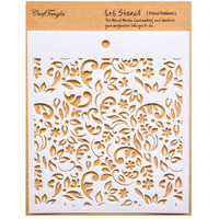Craftangles Art And Craft Stencil - Floral Pattern, 6X6 Inch, Reusable, Use For Diy Painting On Canvas, Fabric, Cloth, Paper, Glass, Furniture, Wall, Mixed Media And Decoupage, 1Pc, Ctcs3