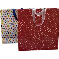 Gift Paper Bag, Sapco Combo, Perfect For Gifting, Return Gifts Colorful Polka & Red White Polka"  Extra Large Size(2 Designs X 5Pcs = Pack Of 10)