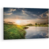 Truecanvas Nature Sky Lake, Wooden Framed Canvas Paintings For Living Room | Bedroom | Office | Gallery | Ready Wall Mount Canvas Wall Art Painting | Size - 12 X 18In, Ct0875