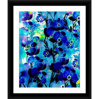Shsworks Orchid Flowers Framed Digital Reprint Wall Art Canvas Painting Signed By Artist - Copyright Protected Artwork (Multicolour, 20X23 Inch)