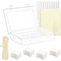 Hasthip Embroidery Floss Organizer Kit Cross Stitch Thread Storage Box Tools With Floss Bobbin Winder, With 40Pcs Plastic Floss Bobbins, Color Number Stickers, Diy Embroidery Floss Storage Kit