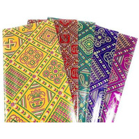 Sejascollections | Pack Of 60 Sheets | Multicolor, Jaipuri Gift Wrapping Paper Sheets, Jaipuri Chunri Design Pooja, Rangoli, Diya Theme Decoration, Multicolor (Color May Vary) (60 Sheets)
