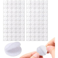 Bowiemall Hook & Loop Round Dots Self Adhesive 50 Pairs 0.78 Inch Diameter Strong Nylon Tape For Classroom, Office, Home (White)