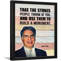 Chaka Chaundh - Ratan Tata Quote Frame - Motivational Quotes Frames - Poster With Frame - Ratan Tata Quotes Gifts  Quotes Wall Frames - (14 X 11 Inches)